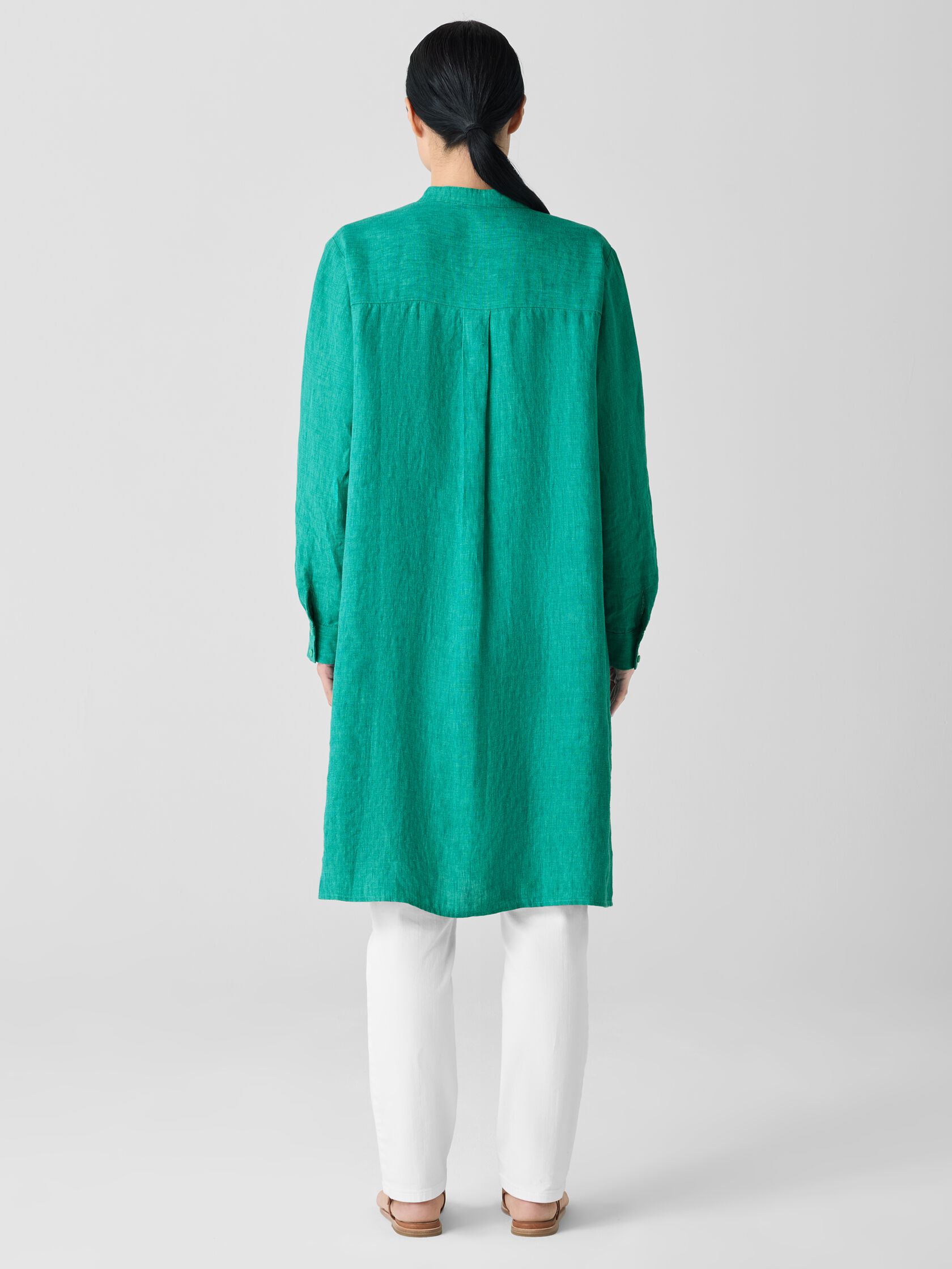 Washed Organic Linen D&eacute;lav&eacute; Shirtdress