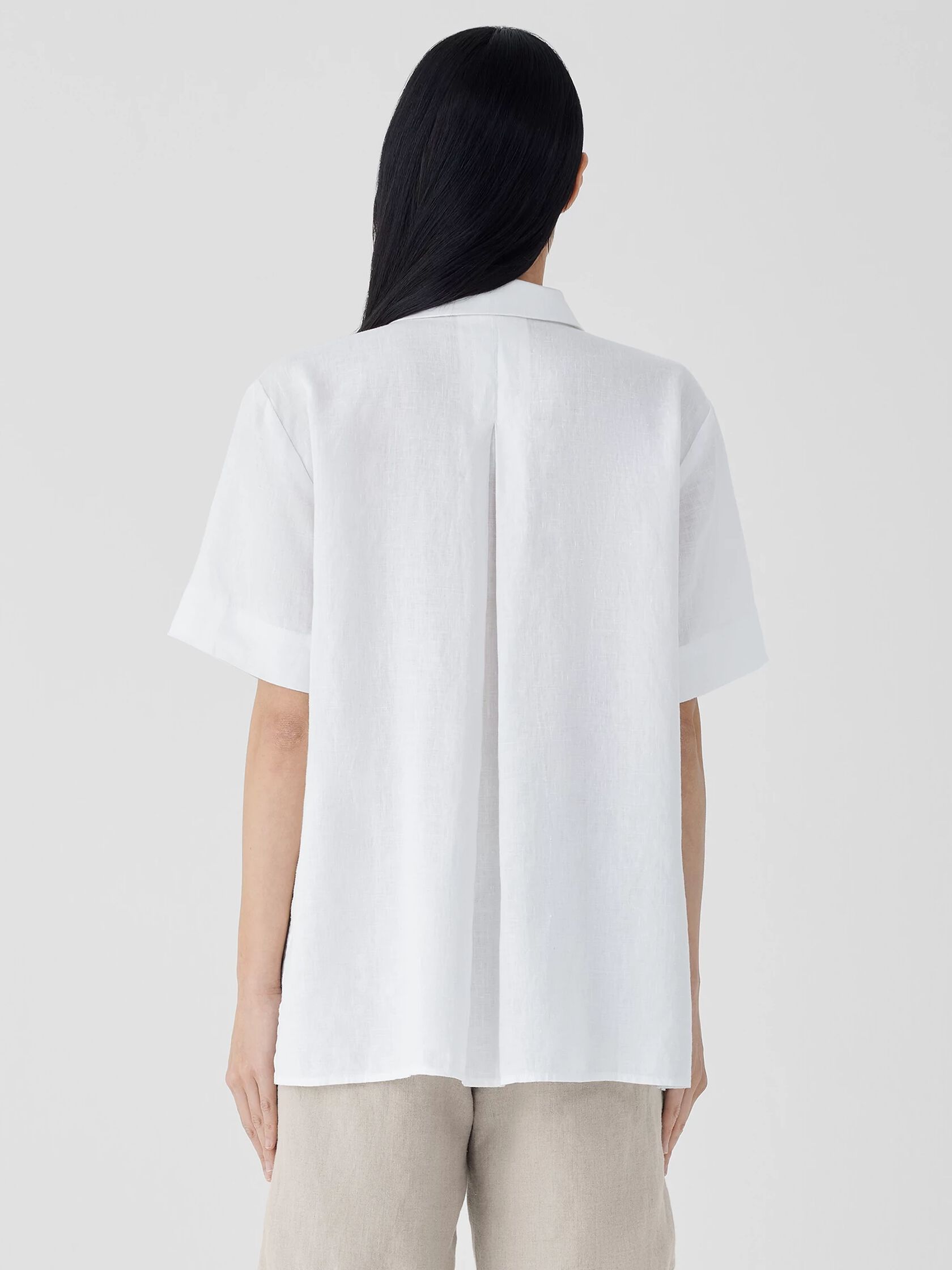 Organic Linen Classic Collar Short-Sleeve Shirt