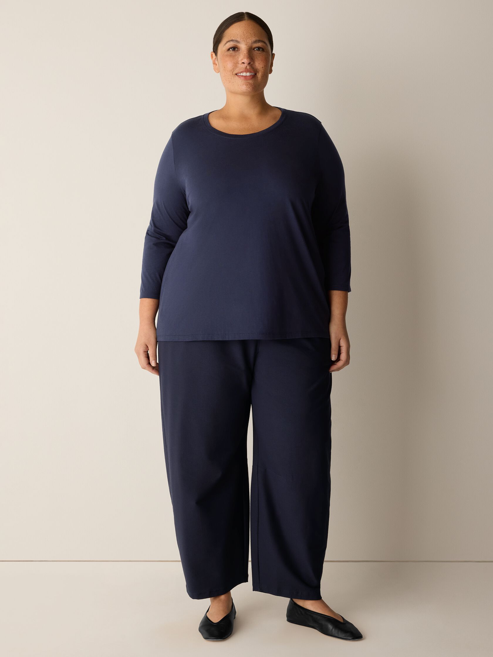 Organic Pima Cotton Jersey 3/4-Sleeve Tee