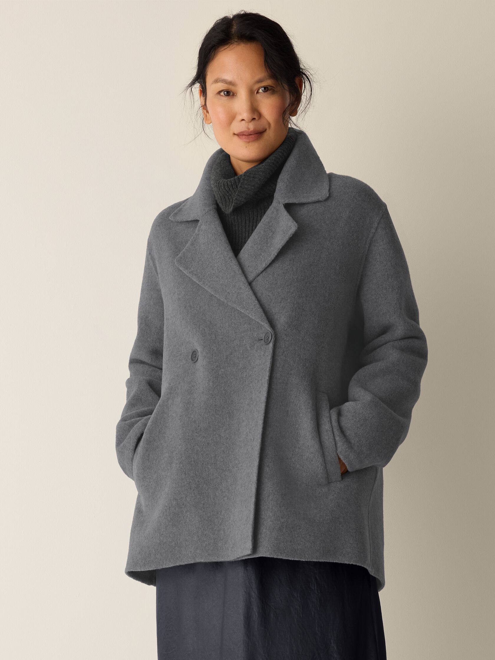 Doubleface Wool Cloud Short Coat