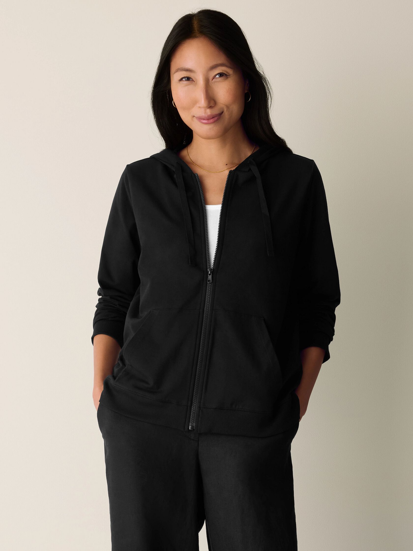 Pima Cotton Stretch Jersey Hooded Jacket