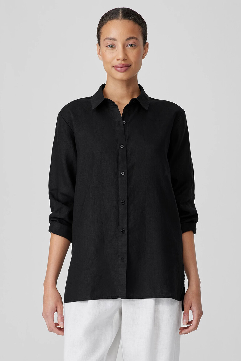 Organic Handkerchief Linen Classic Collar Shirt Organic Handkerchief Linen Classic Collar Shirt