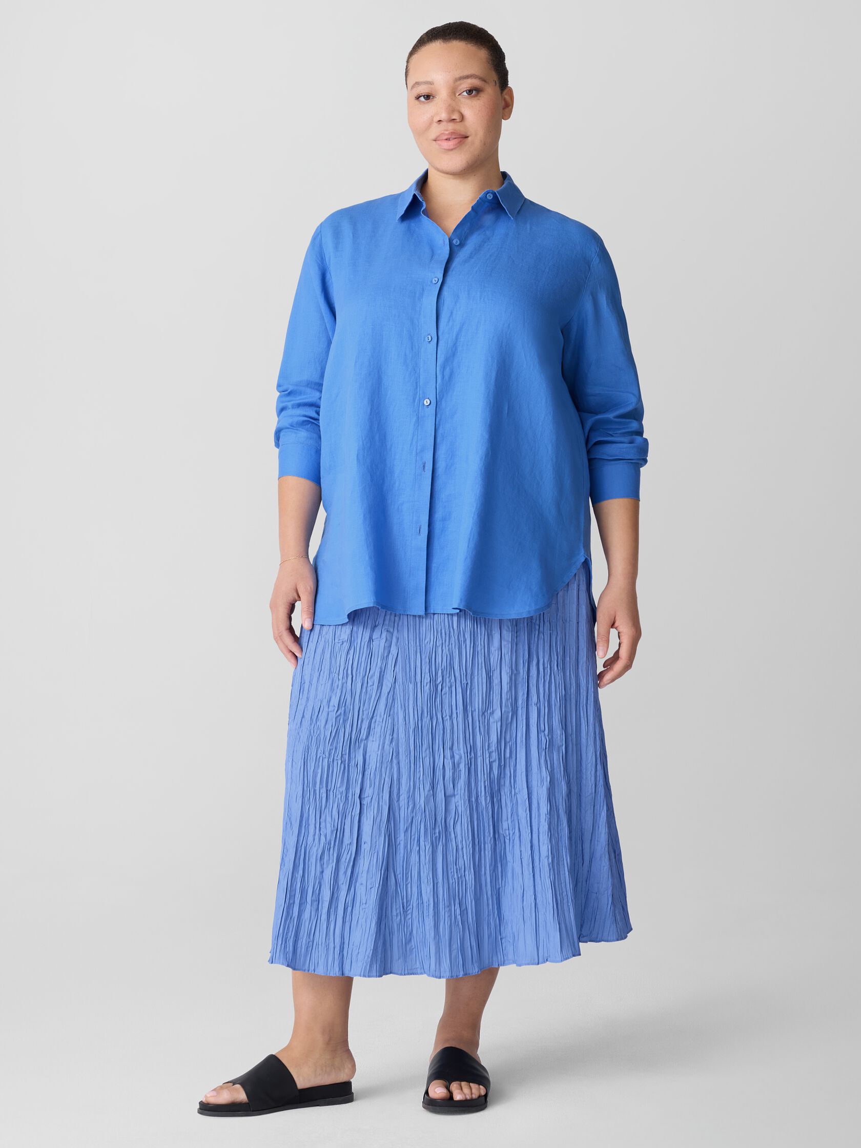 Organic Handkerchief Linen Classic Collar Shirt