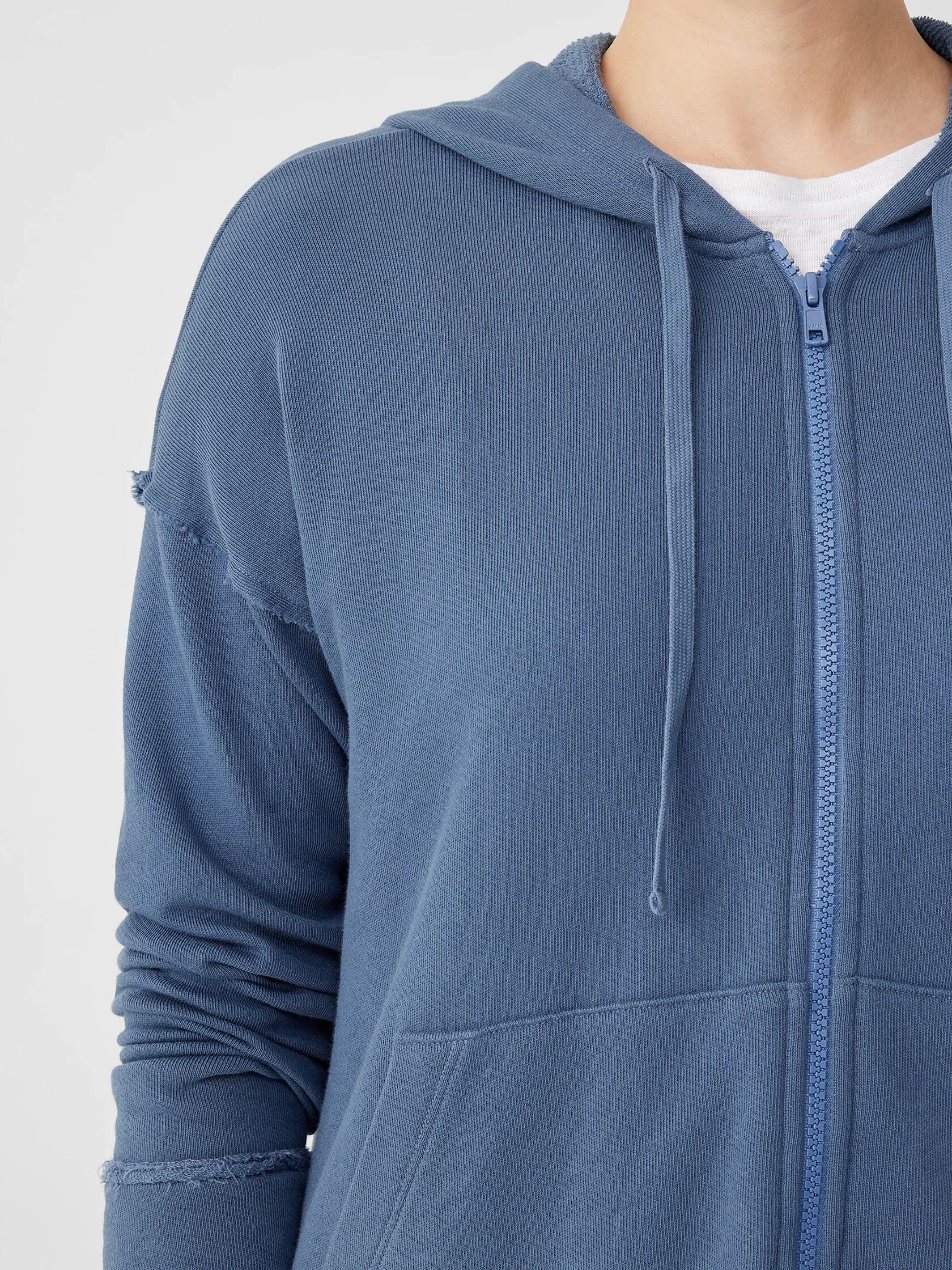 Lightweight Organic Cotton Terry Hooded Top