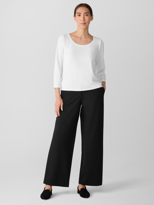 Stretch Jersey Knit Scoop Neck Top