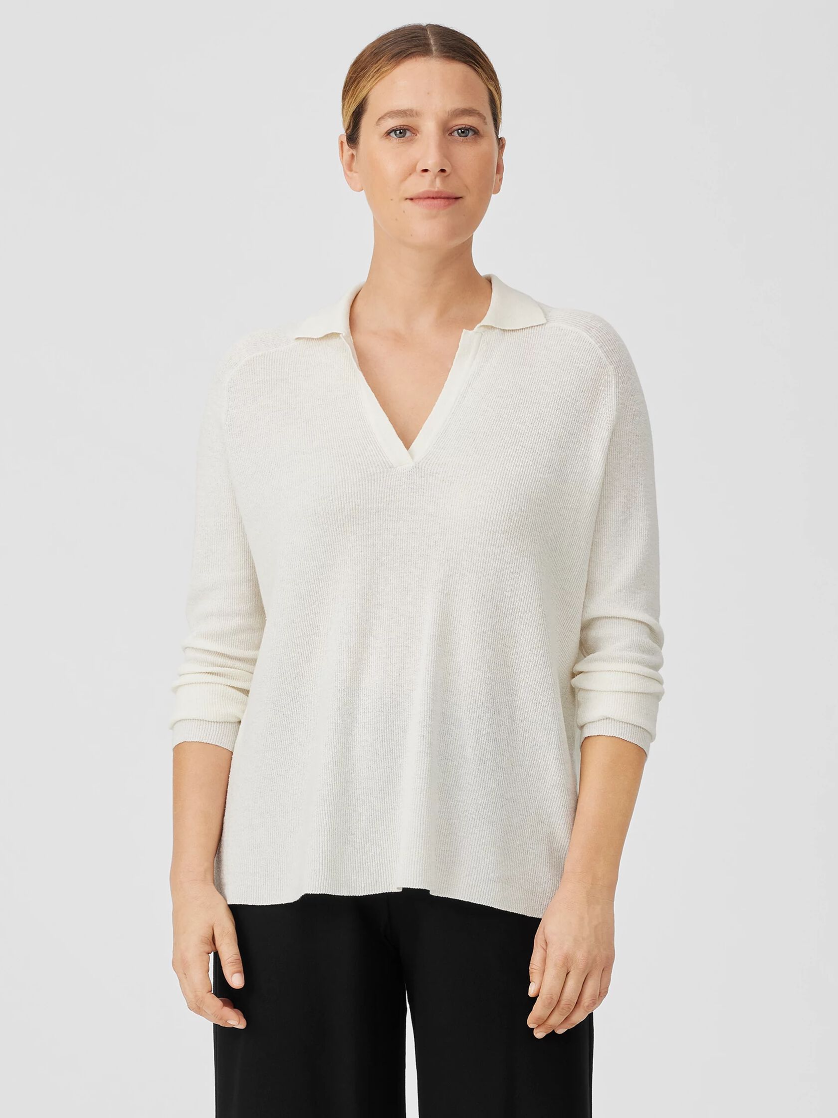 Linen Crepe Stretch Top