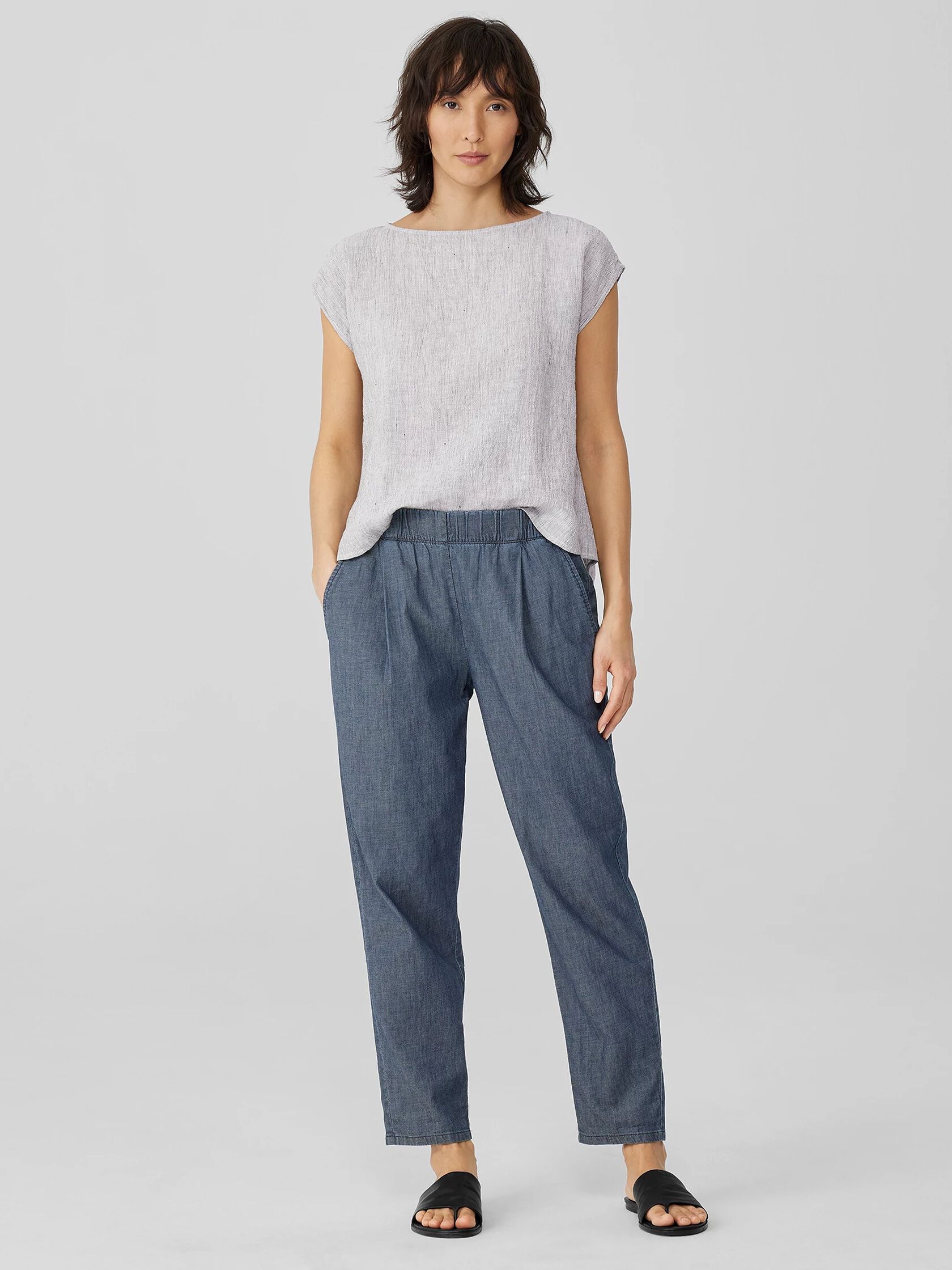 Airy Organic Cotton Twill Tapered Pant