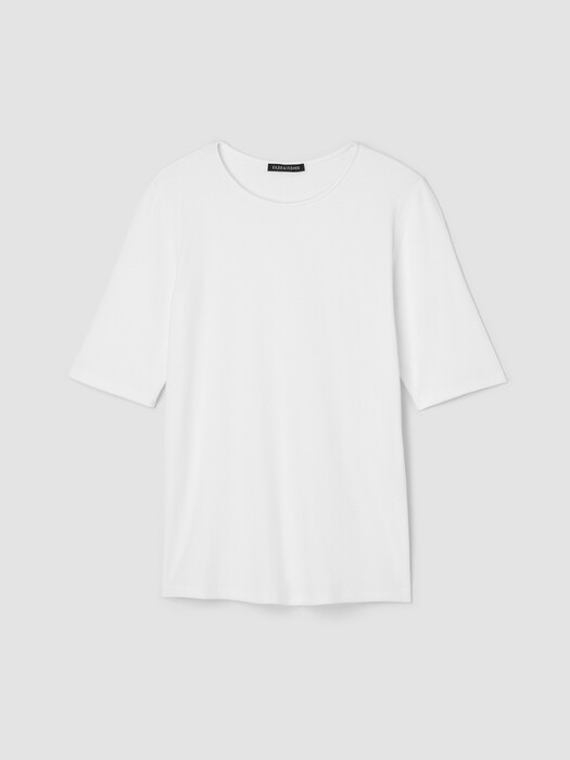 Organic Cotton Stretch Rib Crew Neck Tee