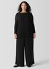 Crinkled Sheer Silk Georgette Bateau Neck Long Top