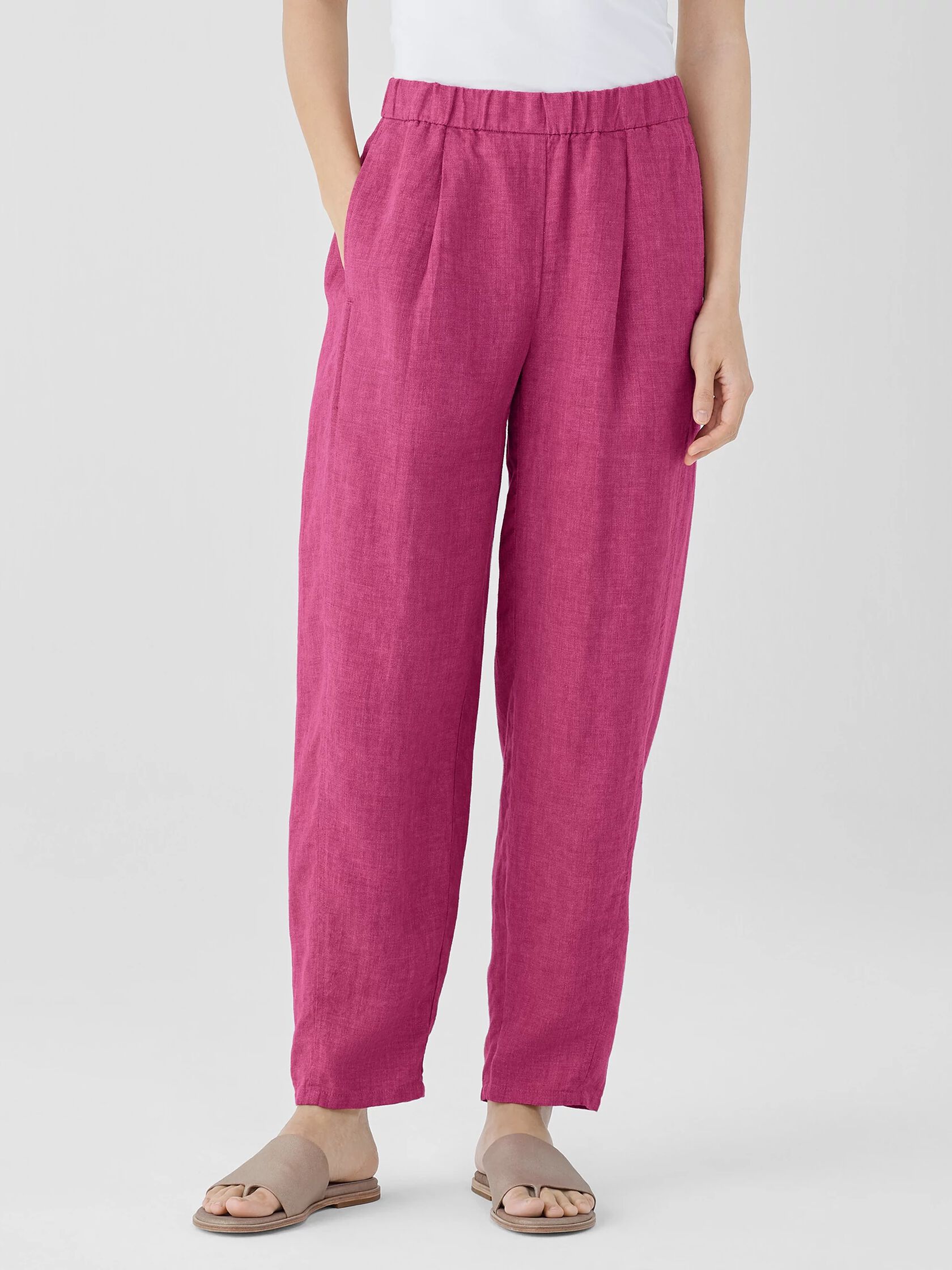 Washed Organic Linen Délavé Lantern Pant