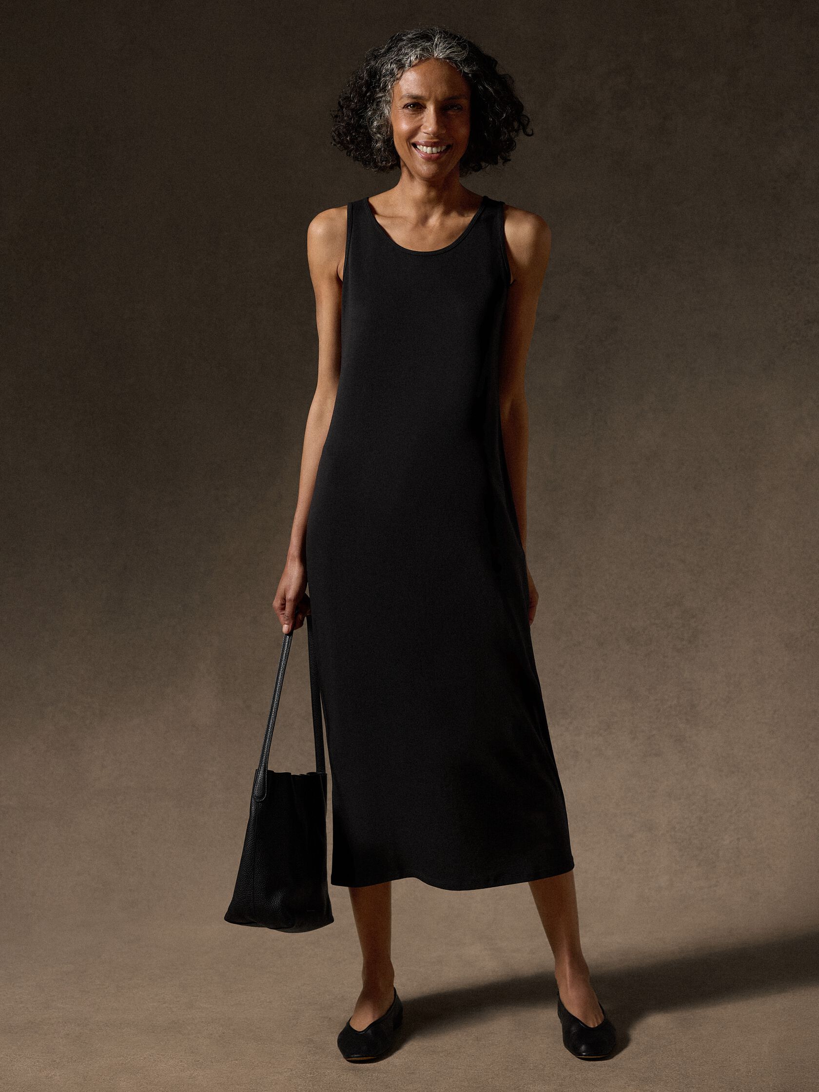 Stretch Jersey Knit Scoop Neck Dress
