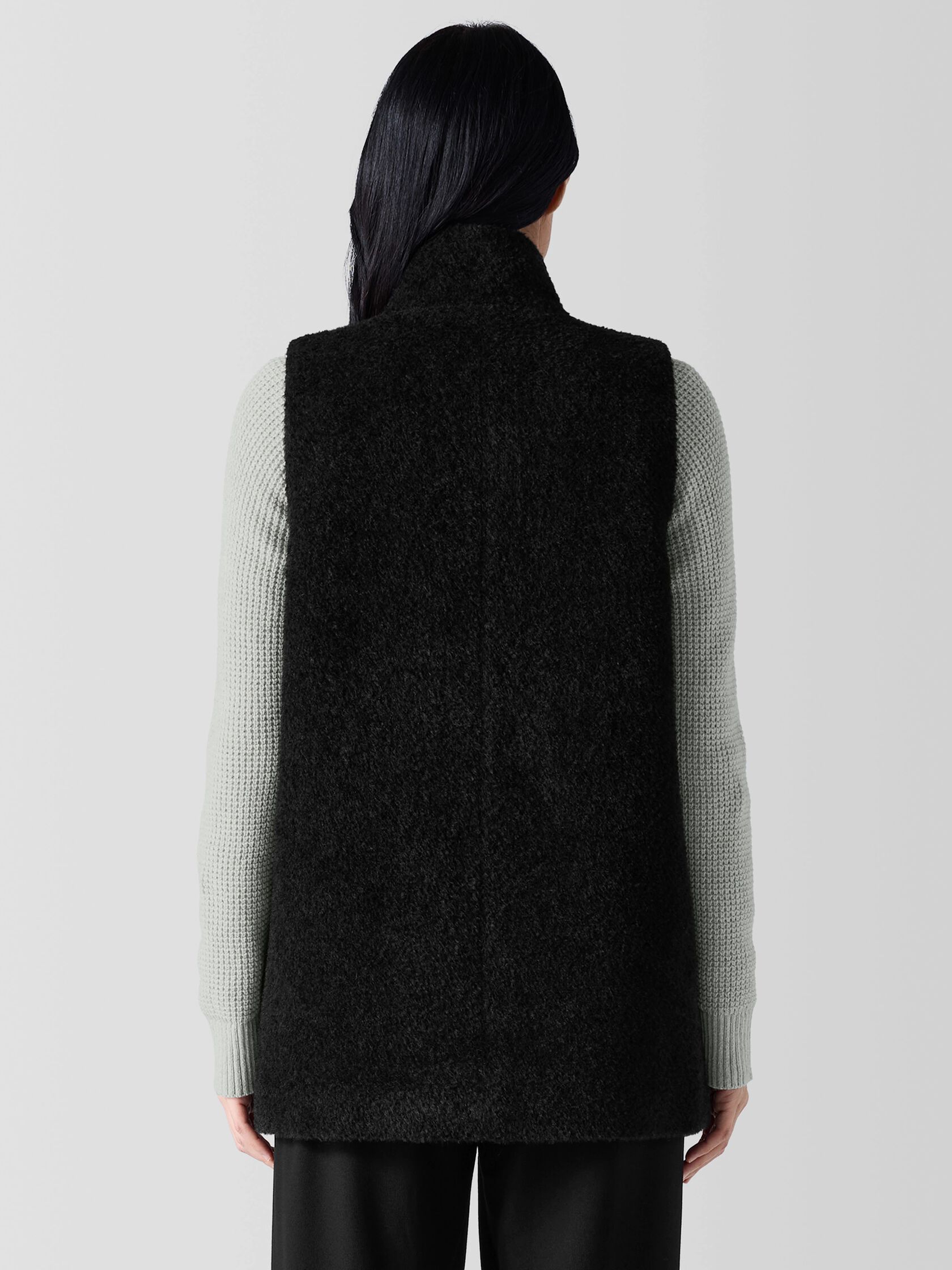 Fine Wool Alpaca Stand Collar Vest