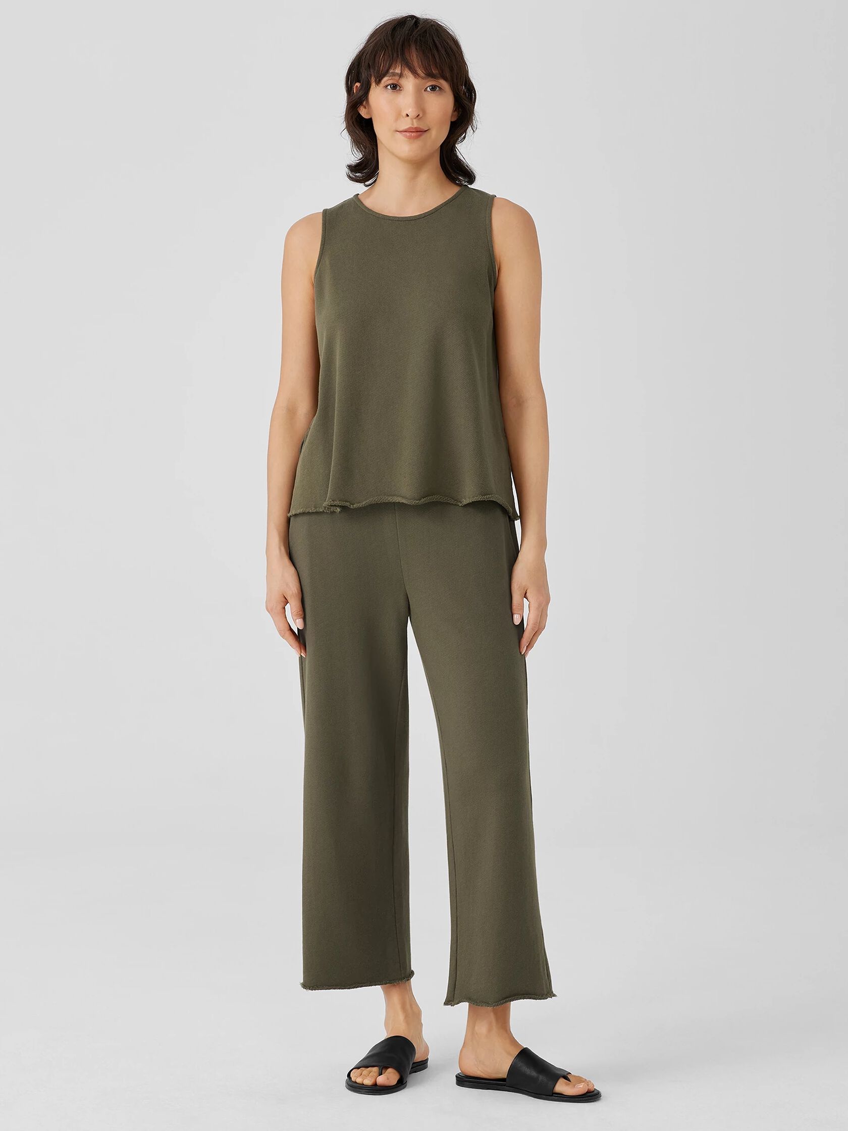 Lightweight Organic Cotton Terry Straight Pant