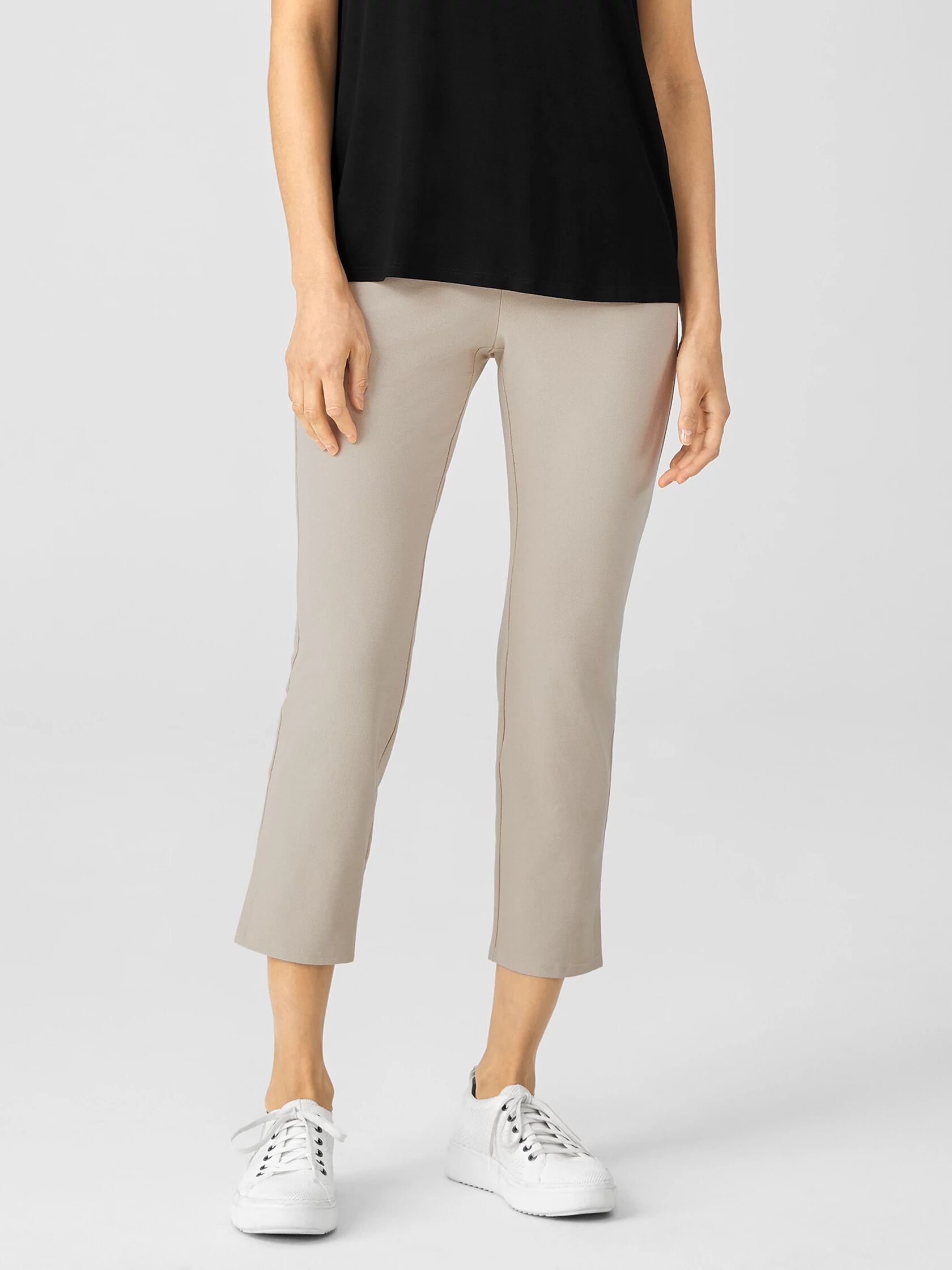 Washable Stretch Crepe Pant with Slits