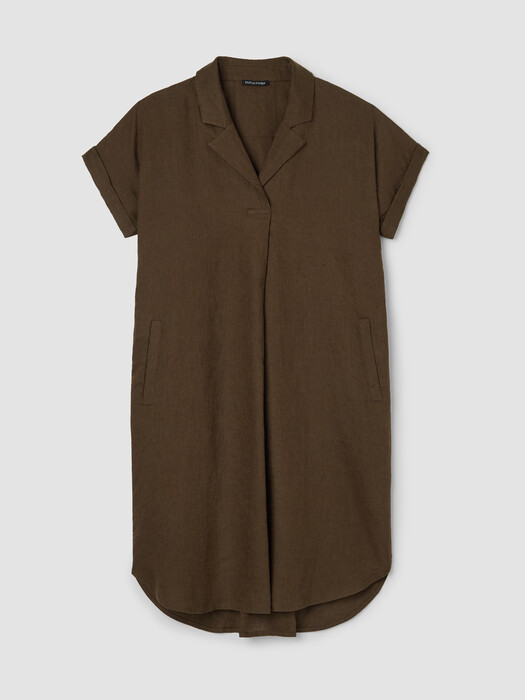Organic Linen Notch Collar Dress