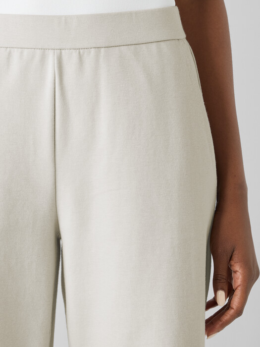Cotton Blend Ponte Wide-Leg Pant