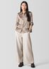 Stretch Silk Charmeuse Classic Collar Shirt