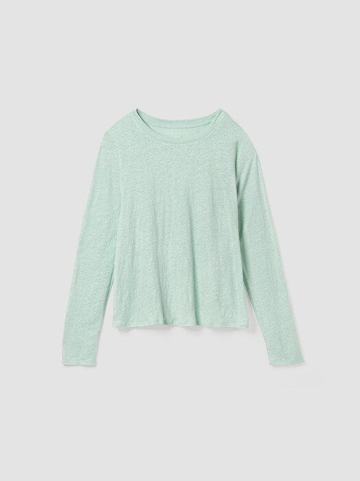Organic Linen Jersey Crew Neck Top