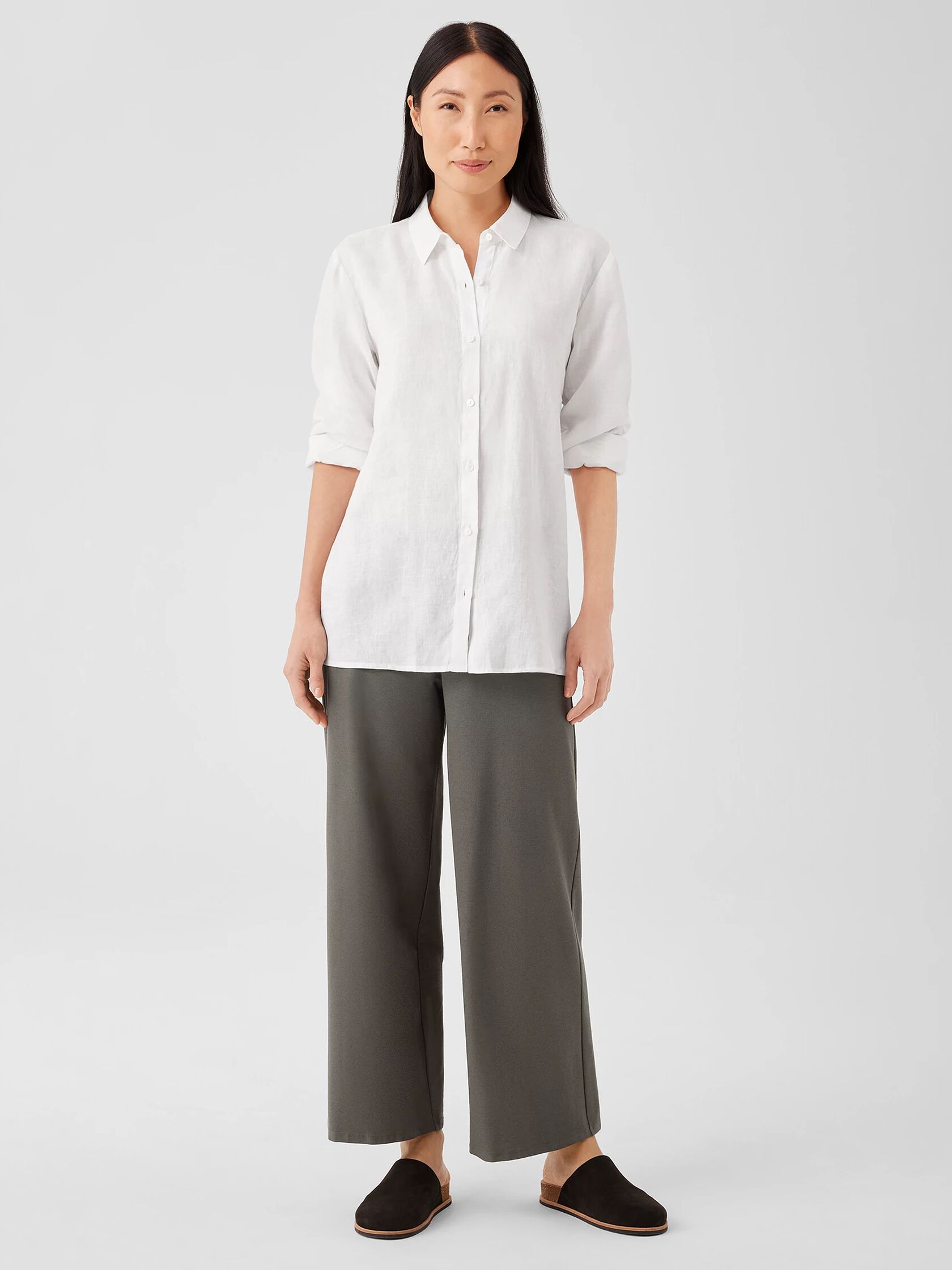 Washable Stretch Crepe Wide-Leg Pant