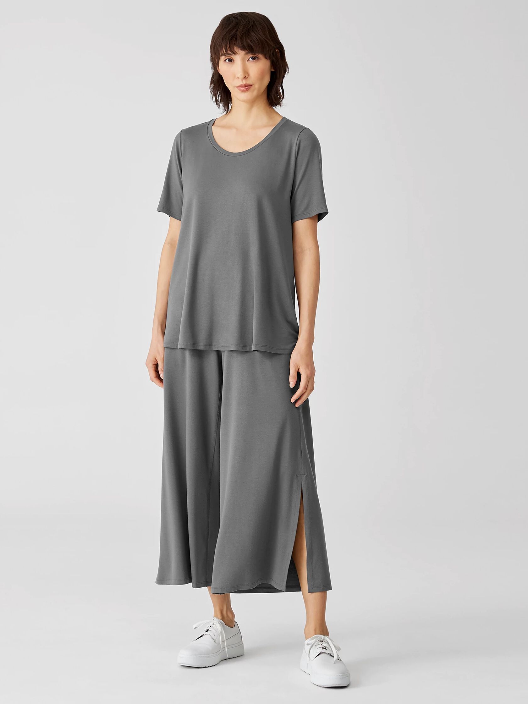 Fine Jersey Elbow-Sleeve Top