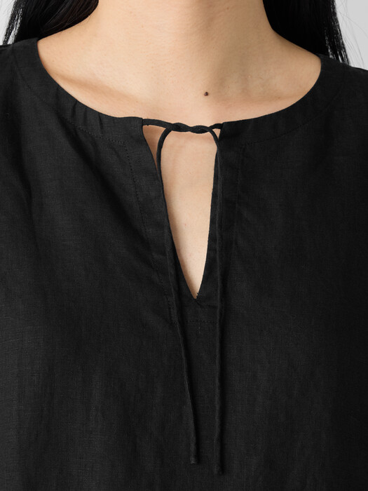 Organic Handkerchief Linen Round Neck Top