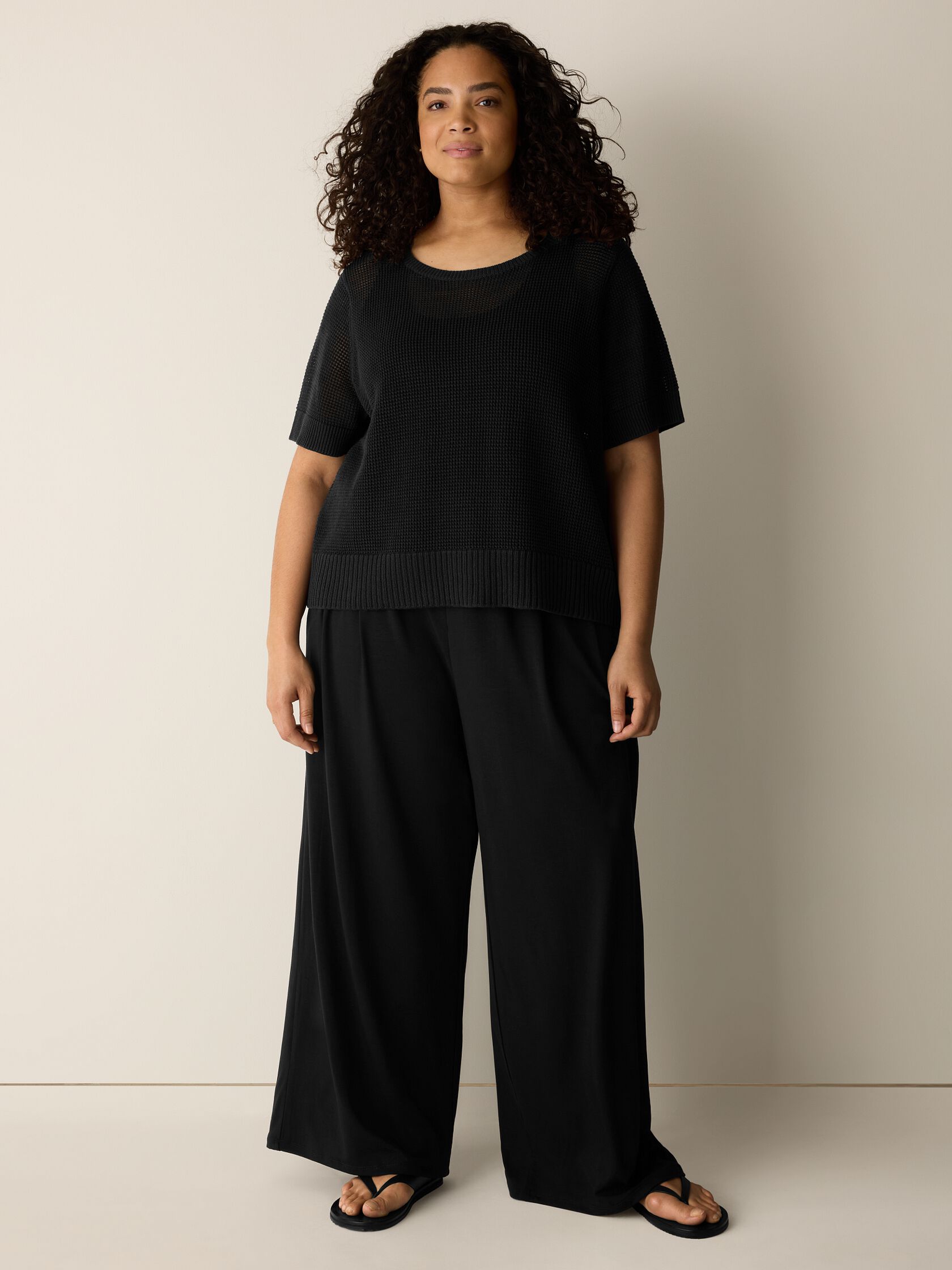 Organic Linen Cotton Round Neck Top