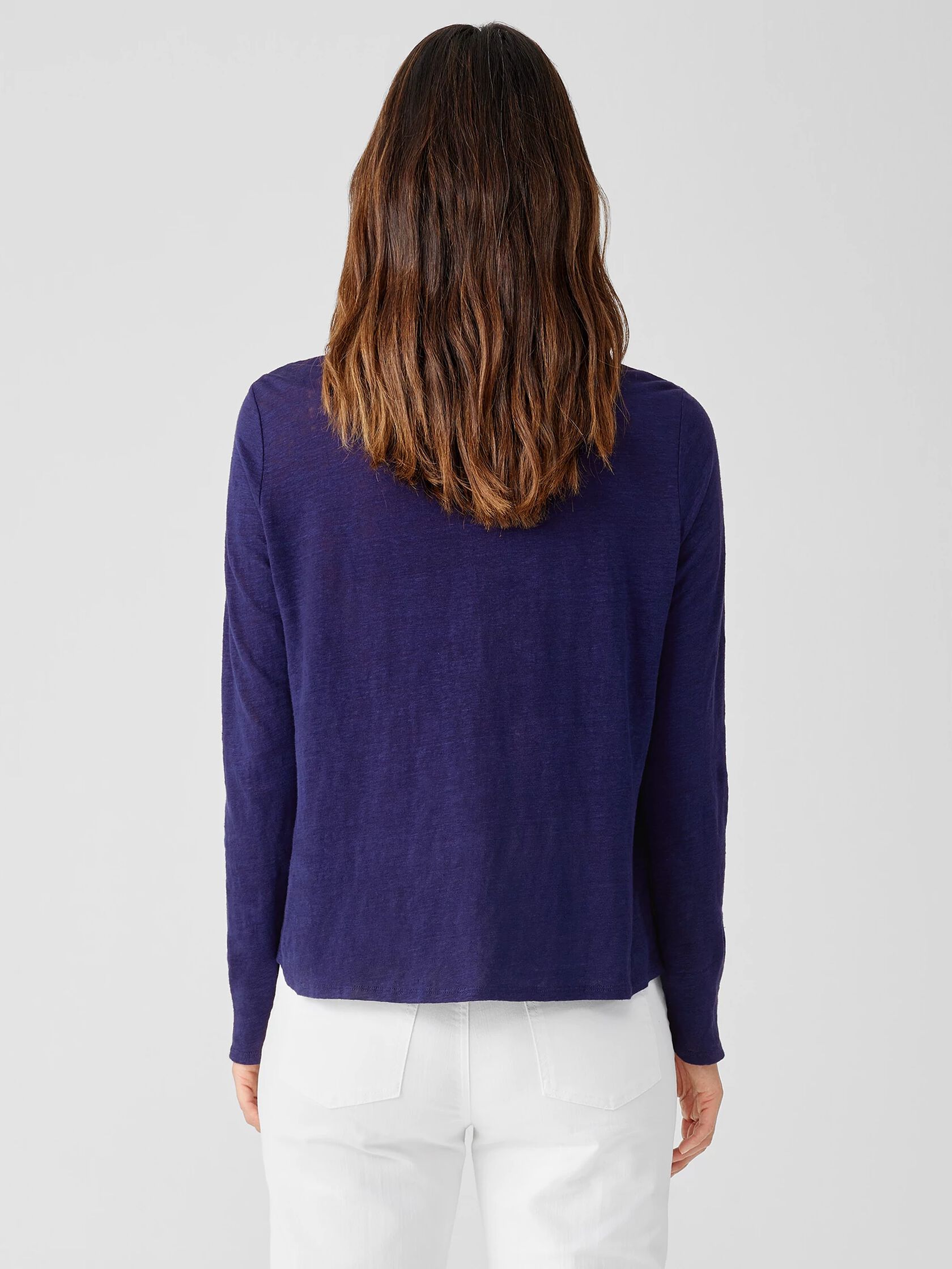 Organic Linen Jersey Crew Neck Top