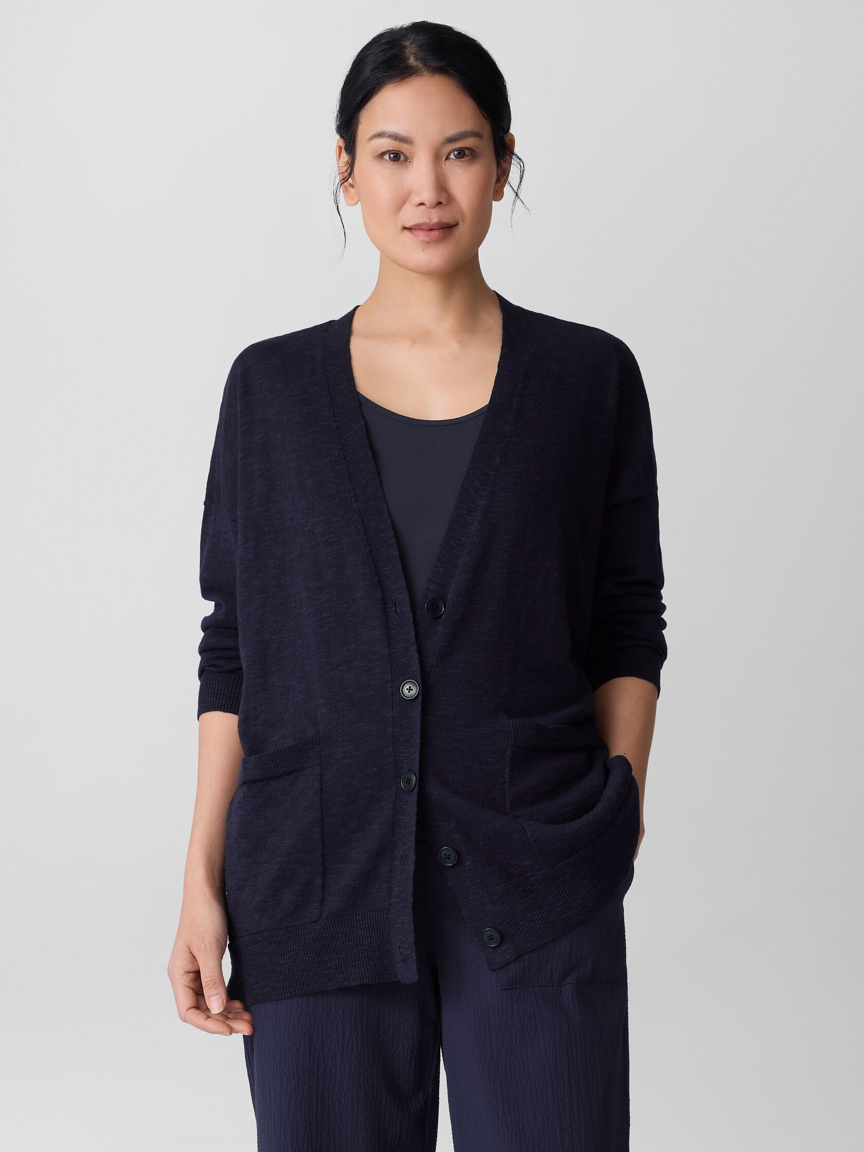 Organic Linen Cotton Slub Cardigan