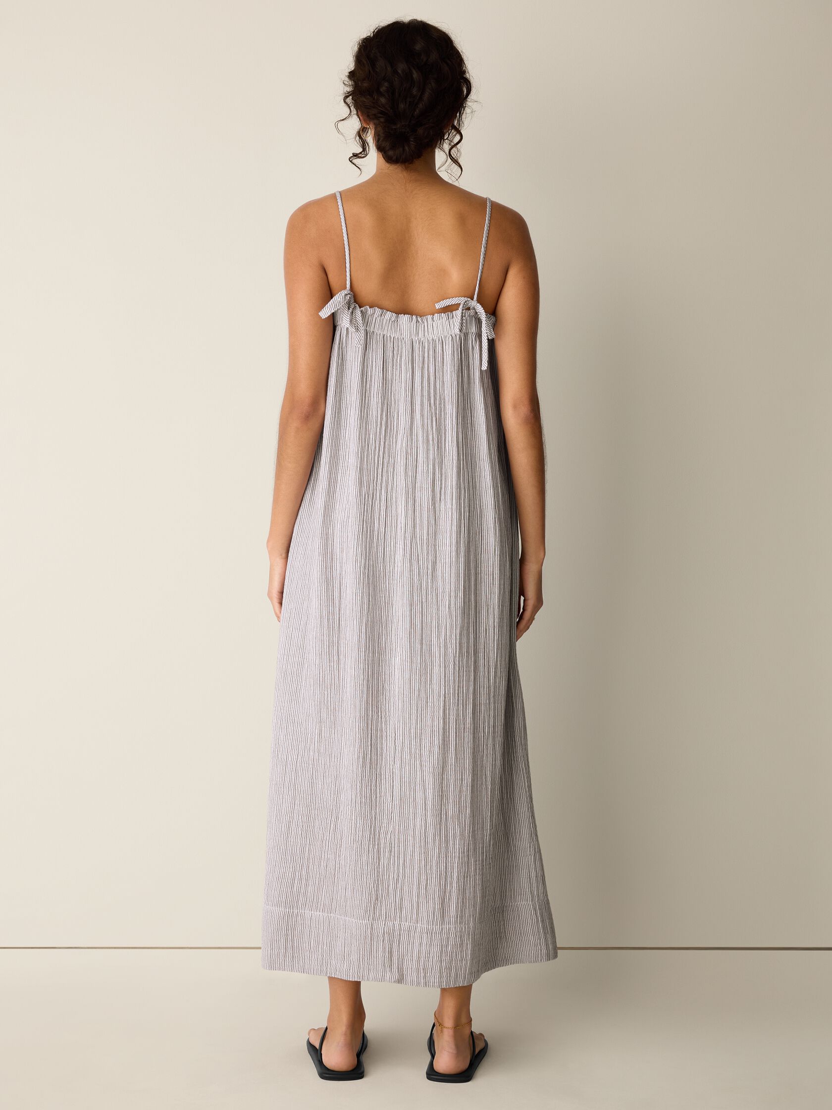 Striped Organic Cotton Gauze Cami Dress