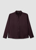 Stretch Silk Charmeuse Classic Collar Shirt