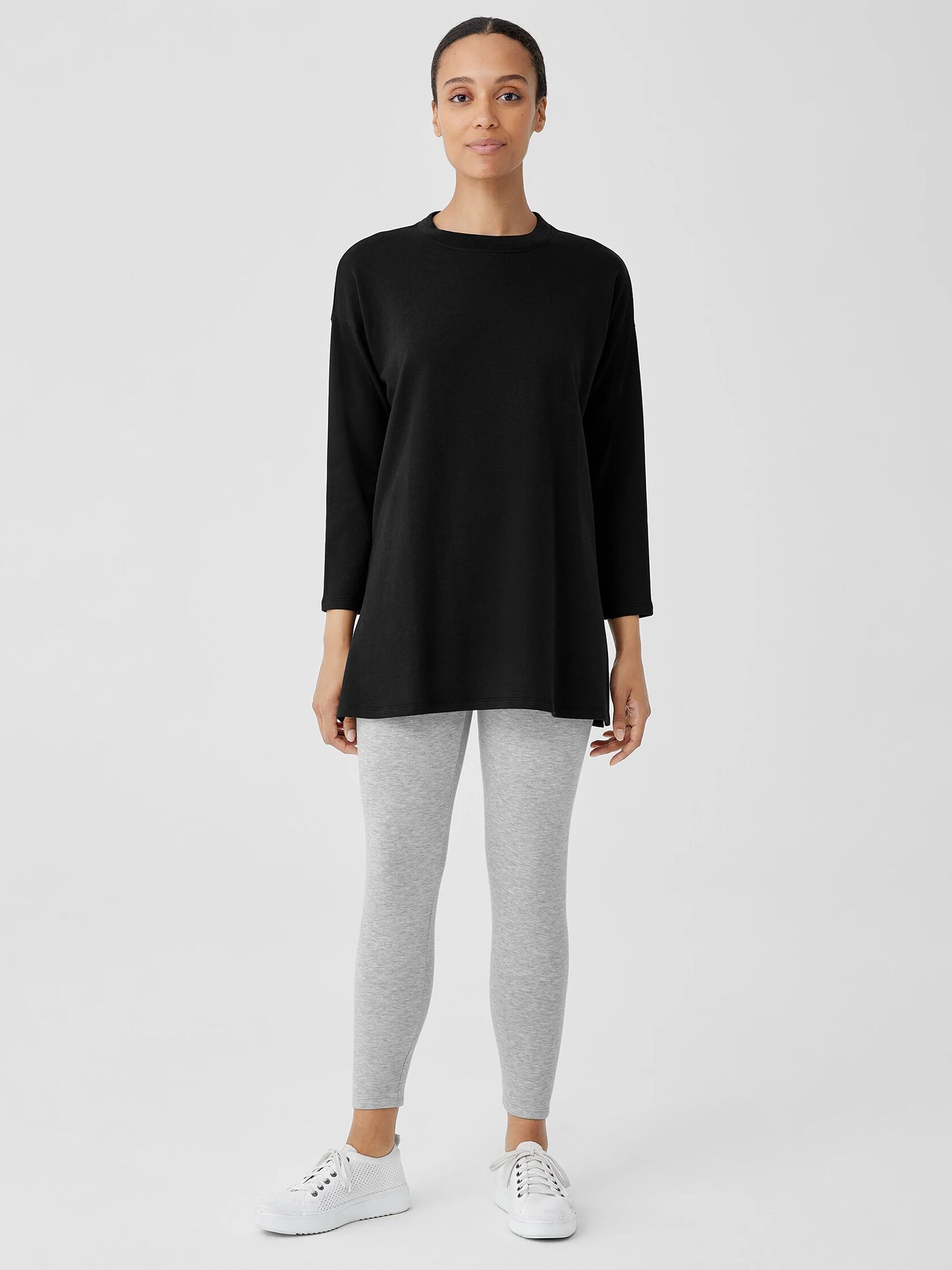 Cozy Brushed Terry Hug Crew Neck Long Top