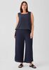 Woven Plissé Wide-Leg Pant