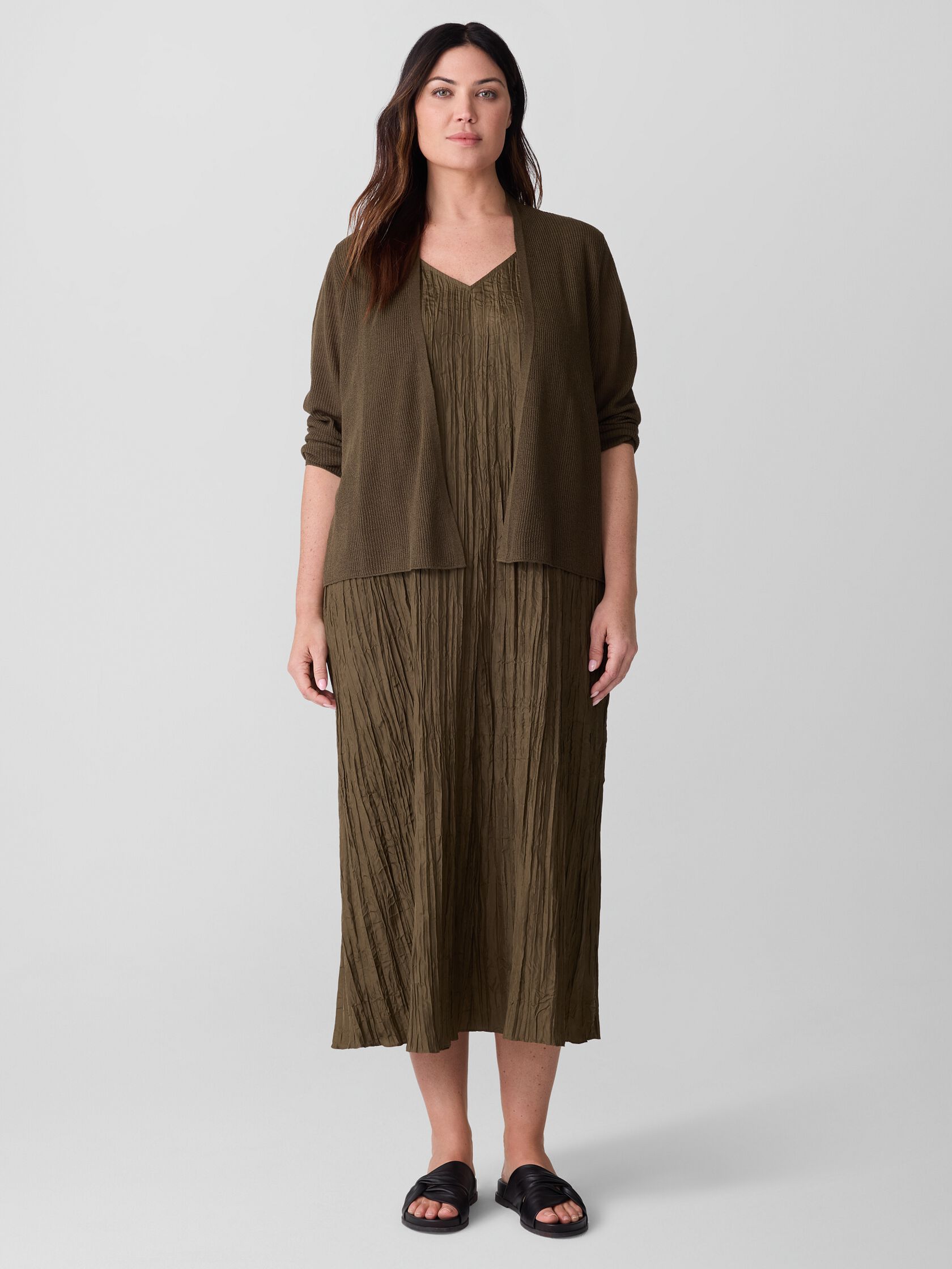 Organic Linen Cotton Cropped Cardigan