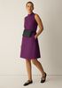 Organic Cotton Pucker Check Mock Neck Dress