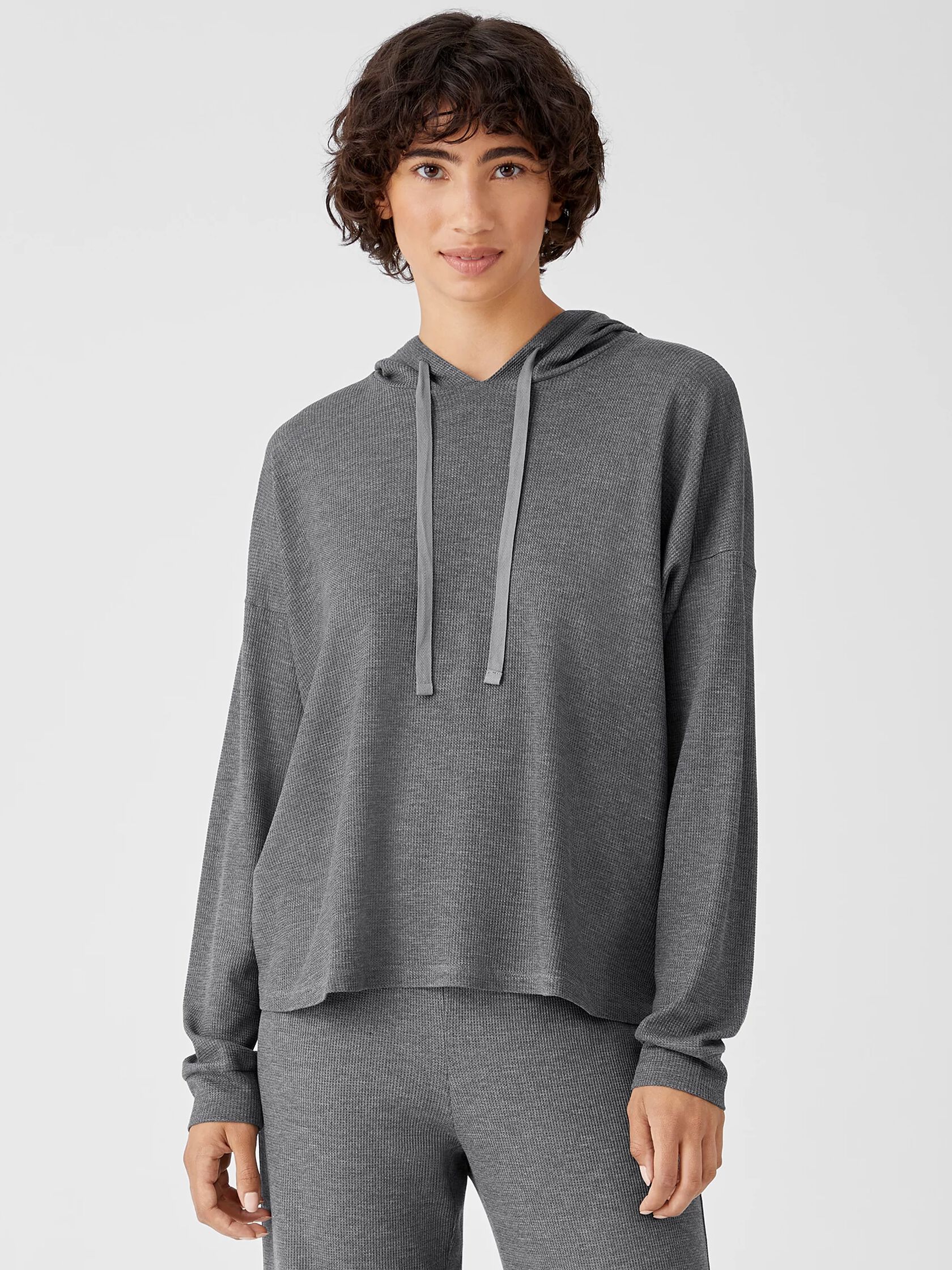 Cozy Waffle Knit Hooded Top