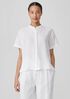 Organic Cotton Voile Box Band Collar Shirt