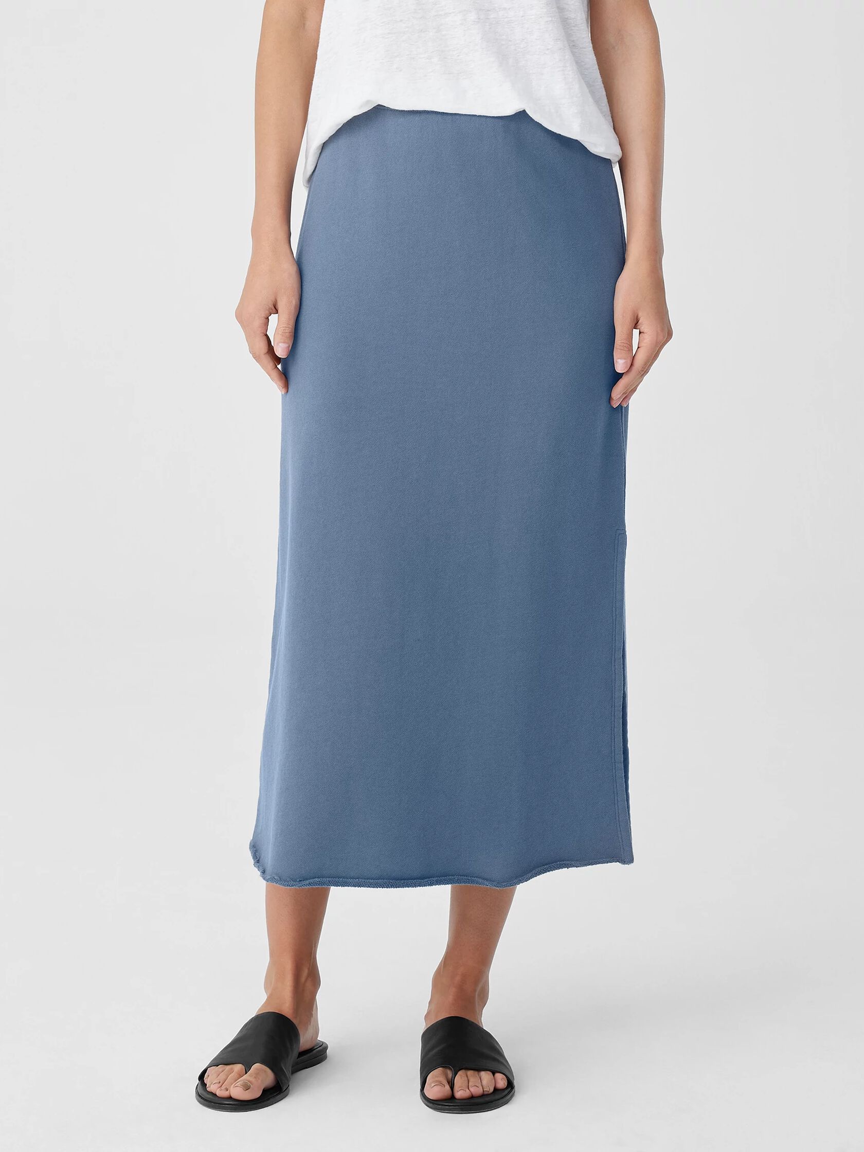 Organic Cotton French Terry A-Line Skirt