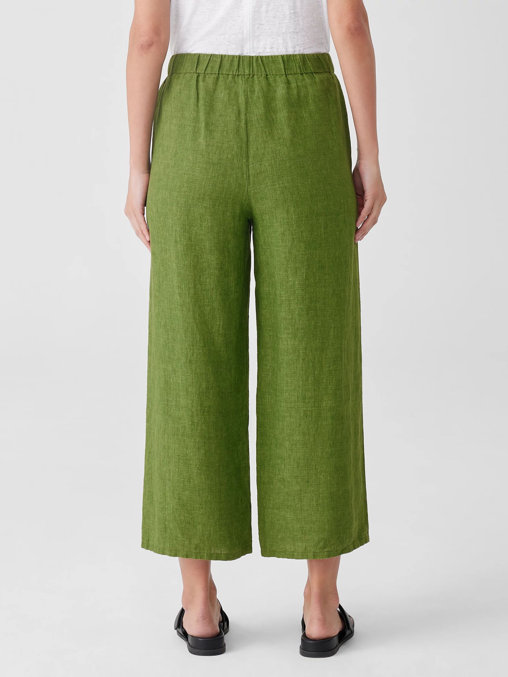 Washed Organic Linen Délavé Wide-Leg Pant