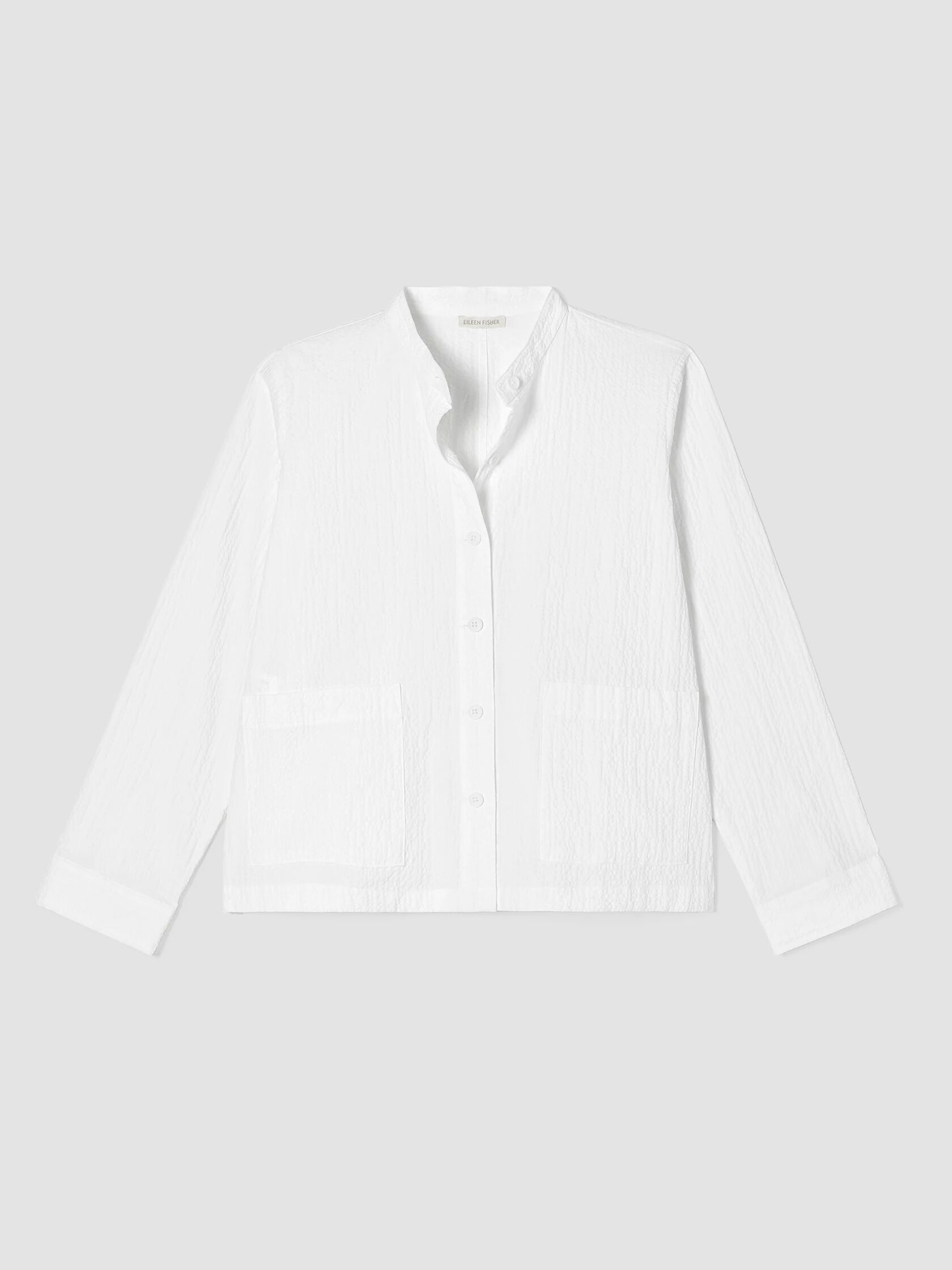 Organic Cotton Pucker Shirt Jacket | EILEEN FISHER