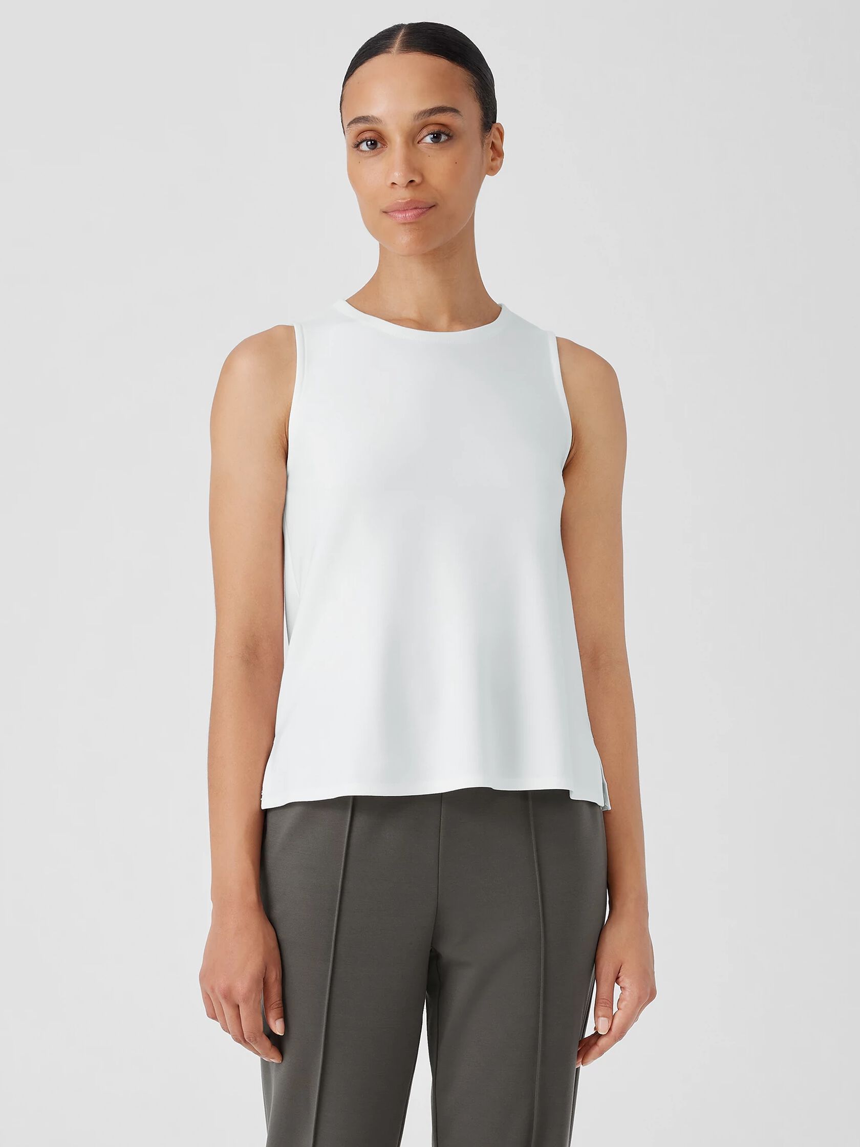 Washable Flex Ponte Round Neck Tank