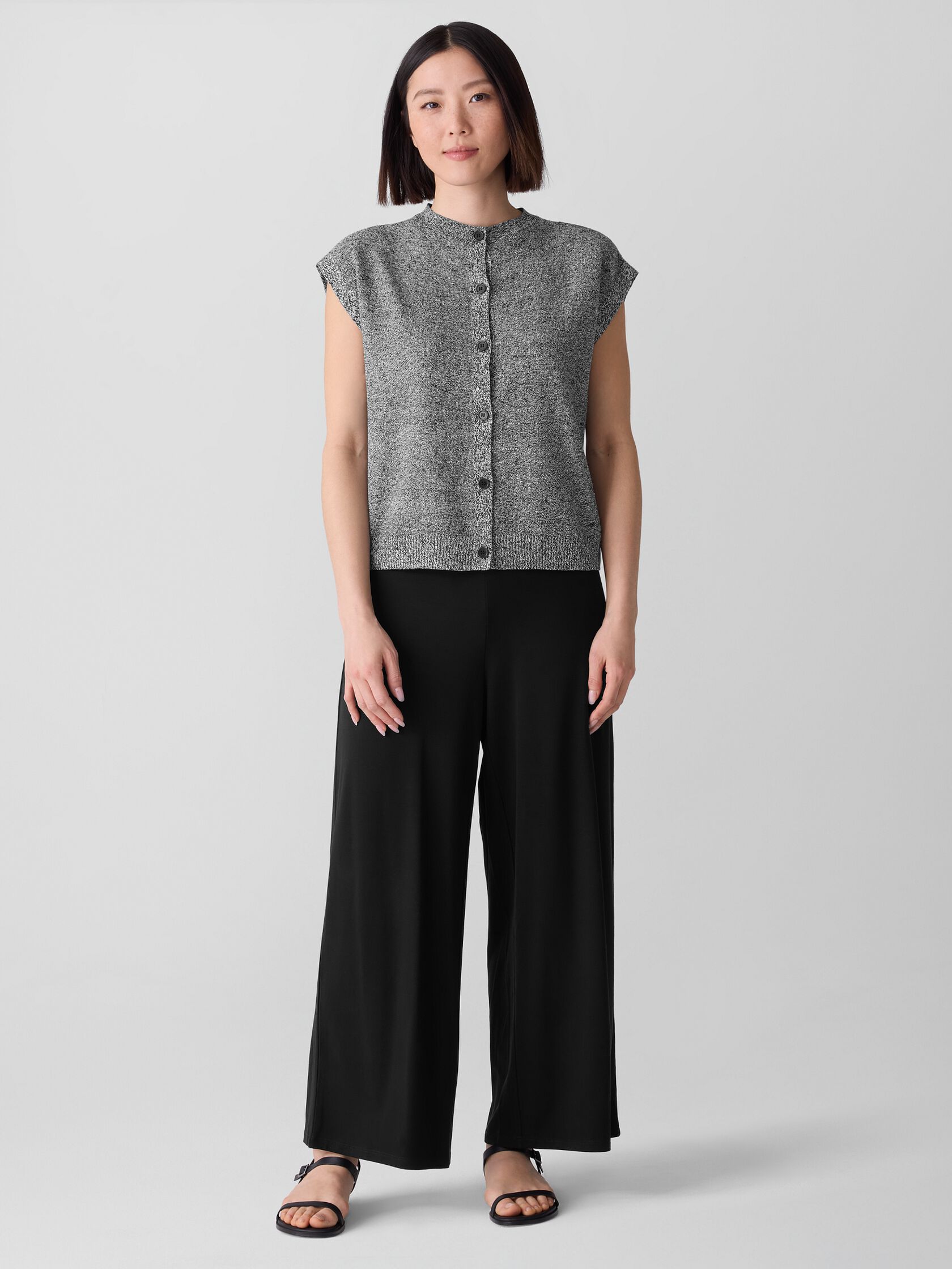 Stretch Jersey Knit Wide-Leg Pant