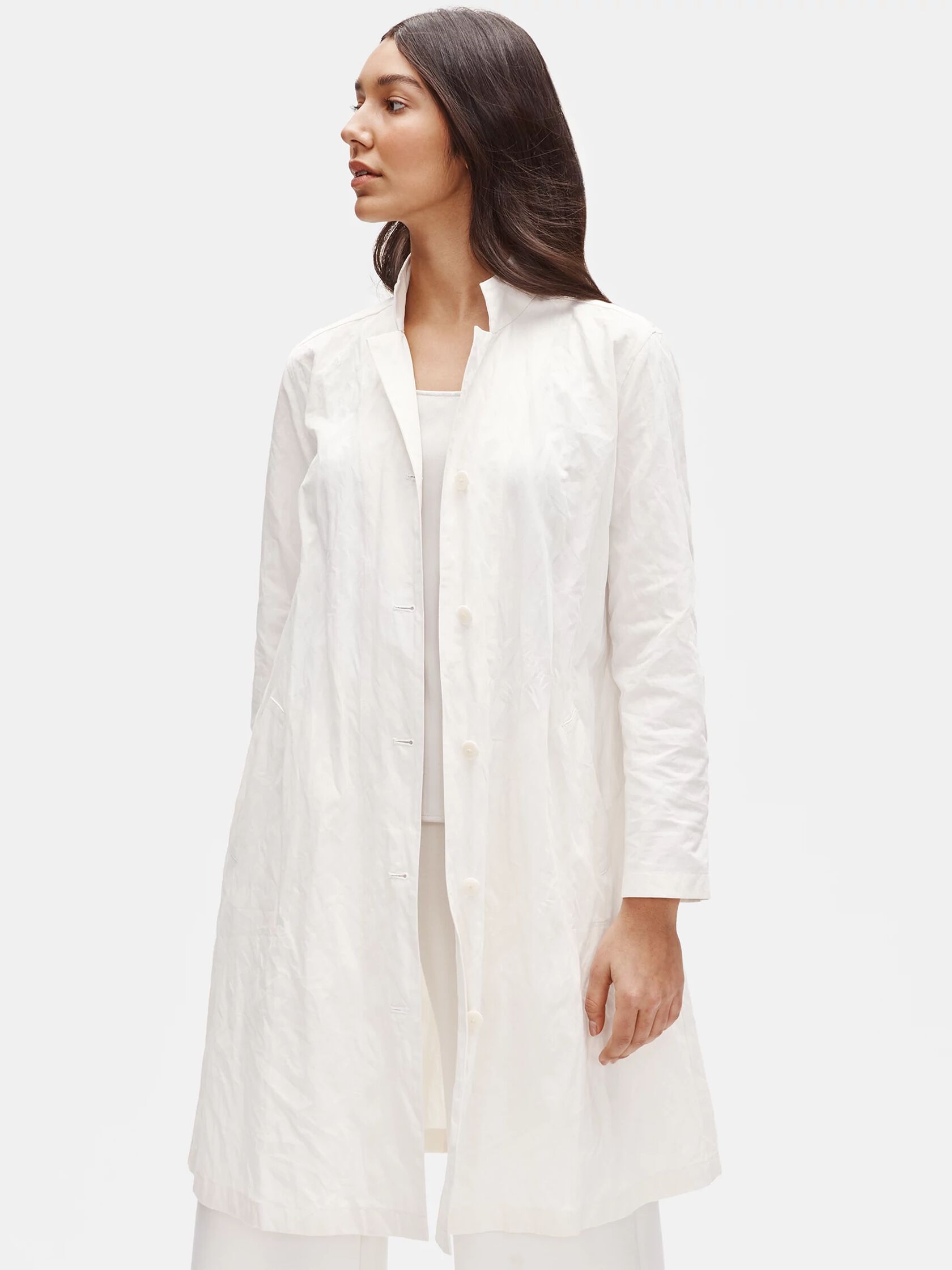 Organic Cotton Steel Stand Collar Coat