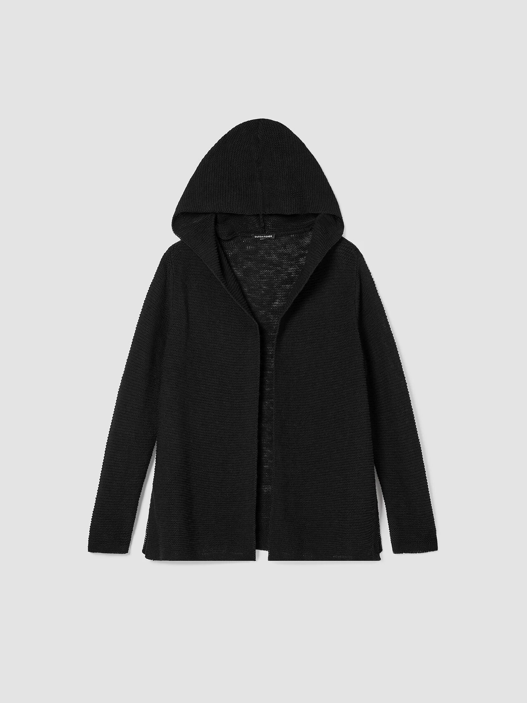 Organic Cotton Linen Slub Hooded Cardigan