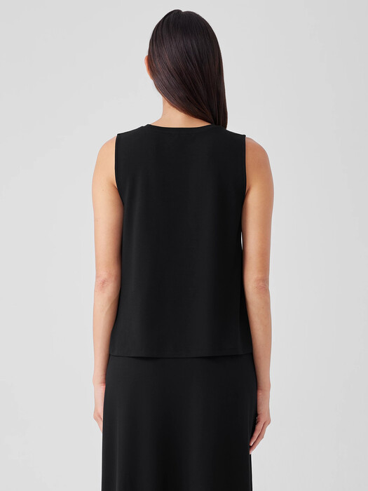 Stretch Jersey Knit V-Neck Tank