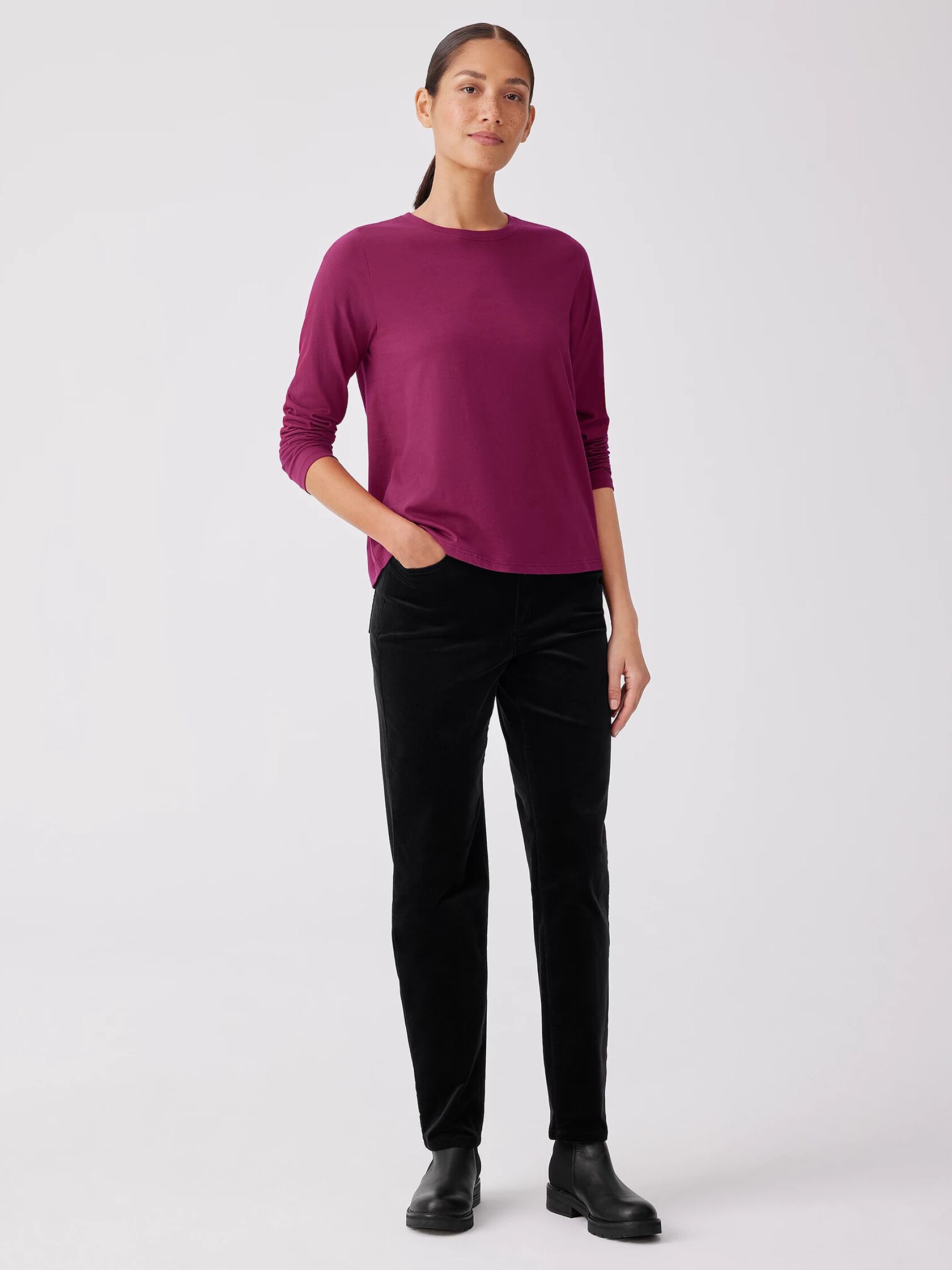 Organic Pima Cotton Jersey Long-Sleeve Tee