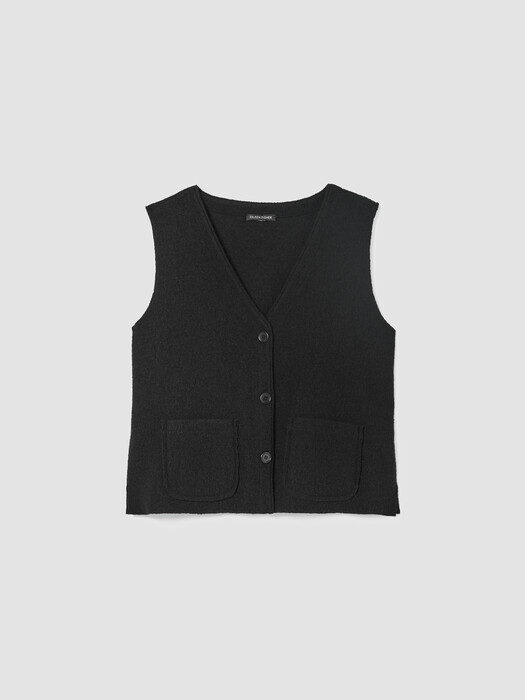 Lightweight Boiled Wool Vest in Regenerative Wool