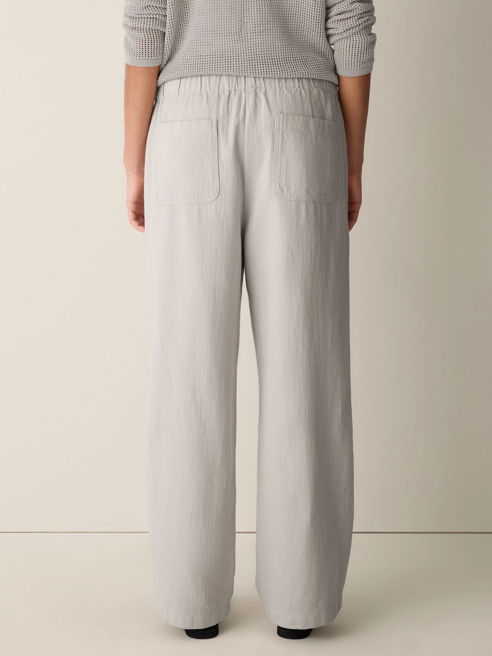 Slubby Organic Cotton Linen Full-Length Straight Pant