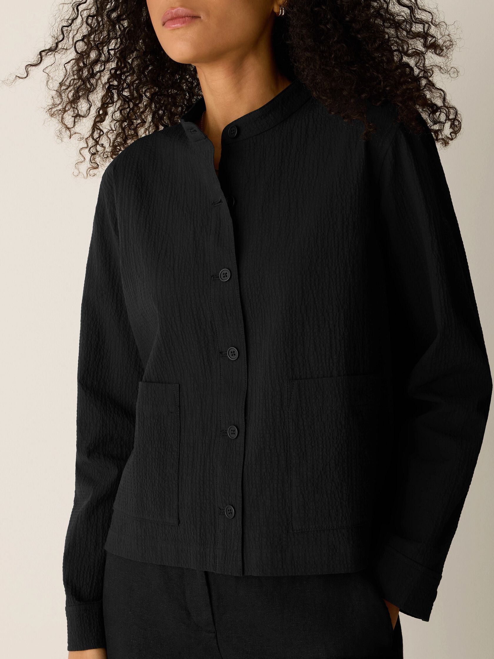 Organic Cotton Pucker Shirt Jacket
