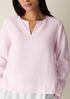 Organic Handkerchief Linen Split Neck Top