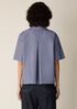 Striped Organic Cotton Poplin Split Neck Top